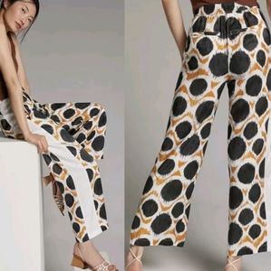Anthropologie Maeve Yellow Black White Batik Pants Sz 12 NWT